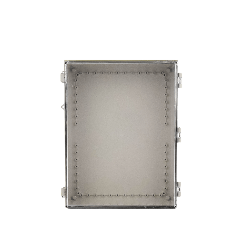 Gabinete Plástico ABS Puerta Transparente Uso Intemperie (350 x 460 x 160 mm) Cierre por Broches Inoxidables y Permite Cerrado con Candado Y Llave (Perno 5mm) - SILYMX