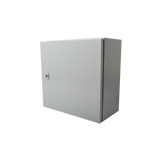 Gabinete de Acero IP66 Uso en Intemperie 400 x 400 x 200 mm con Placa Trasera Interior y Compuerta Inferior Atornillable PST-4040-20A - SILYMX