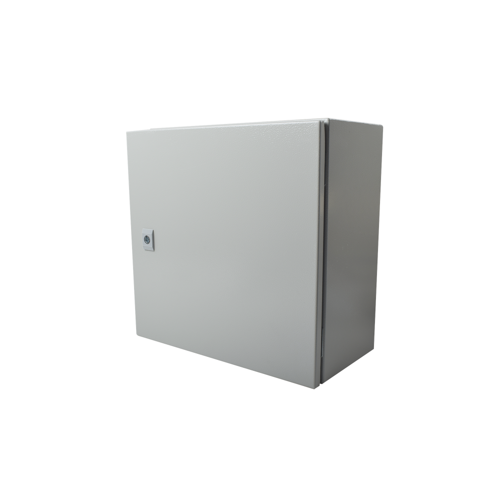 Gabinete de Acero IP66 Uso en Intemperie 400 x 400 x 200 mm con Placa Trasera Interior y Compuerta Inferior Atornillable PST-4040-20A - SILYMX