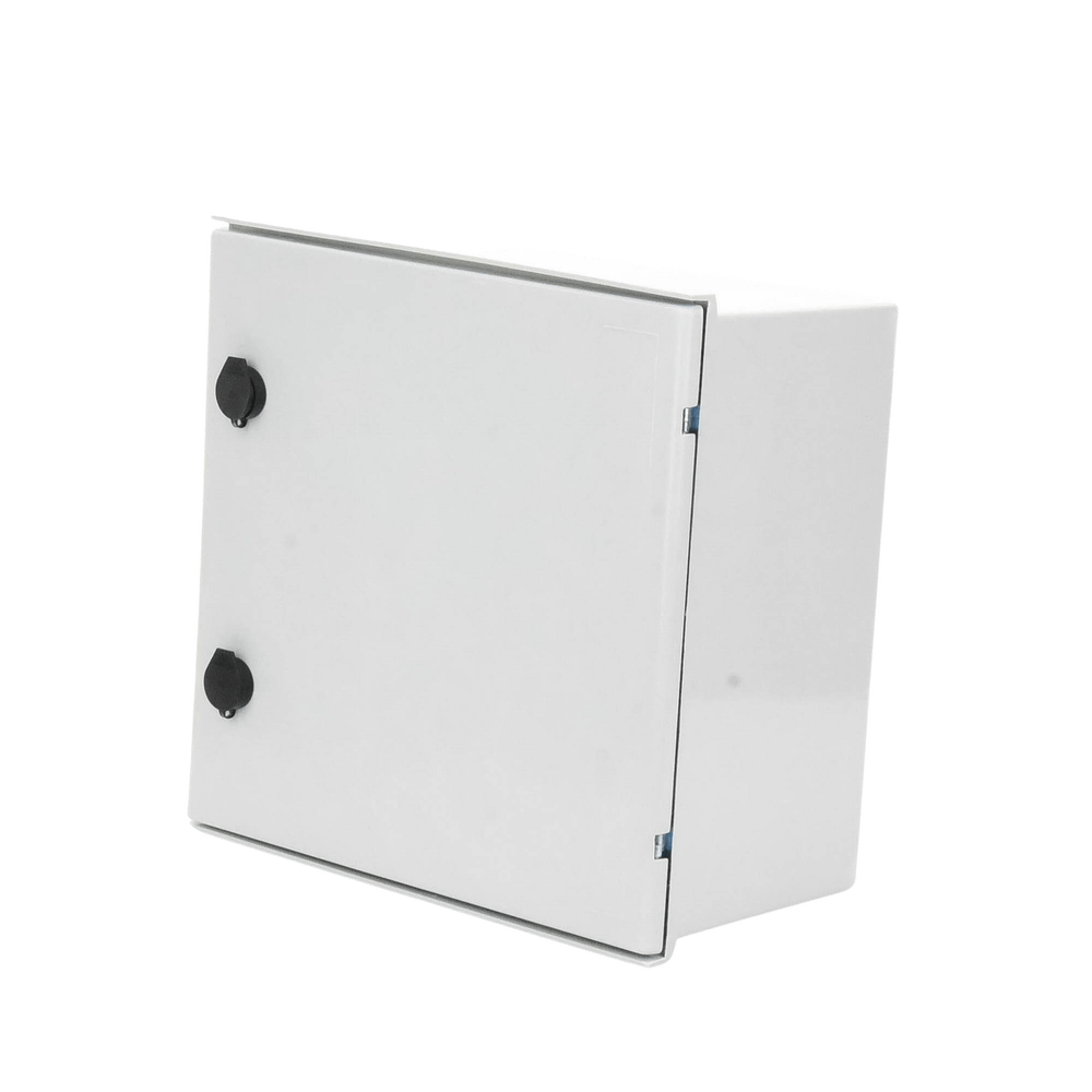Gabinete de Poliéster IP65 Uso en Intemperie 40 x 40 x 20 cm con Placa Trasera Interior de Plástico Incluye Chapa y Llave - SILYMX