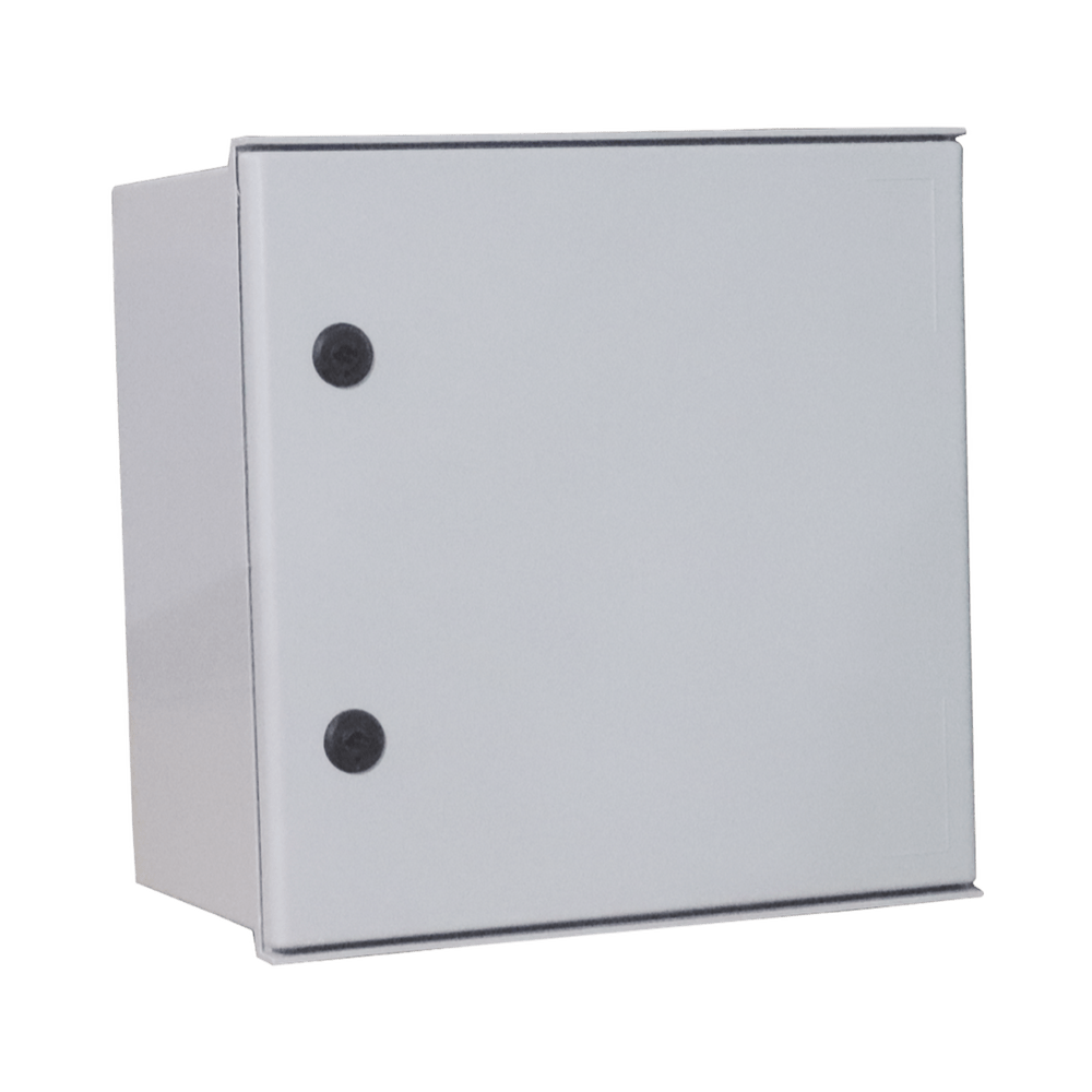 Gabinete de Poliéster IP65 Uso en Intemperie 40 x 40 x 20 cm con Placa Trasera Interior de Plástico Incluye Chapa y Llave - SILYMX