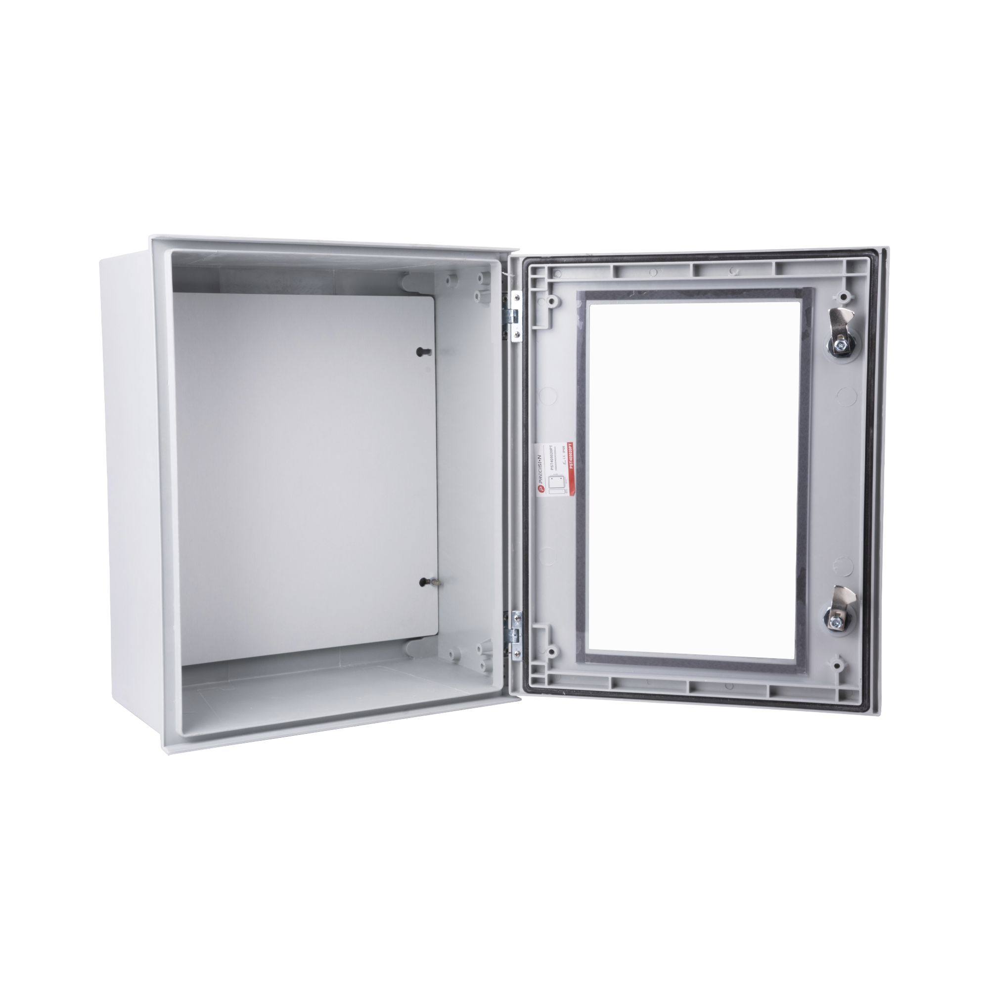 Gabinete de Poliéster IP65 Puerta Transparente Uso en Intemperie (400 x 500 x 200 mm) con Placa Trasera Interior (Incluye Chapa y Llave) - SILYMX