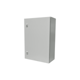 Gabinete de Acero IP66 Uso en Intemperie (500 x 700 x 250 mm) con Placa Trasera Interior y Compuerta Inferior Atornillable (Incluye Chapa y Llave) - SILYMX