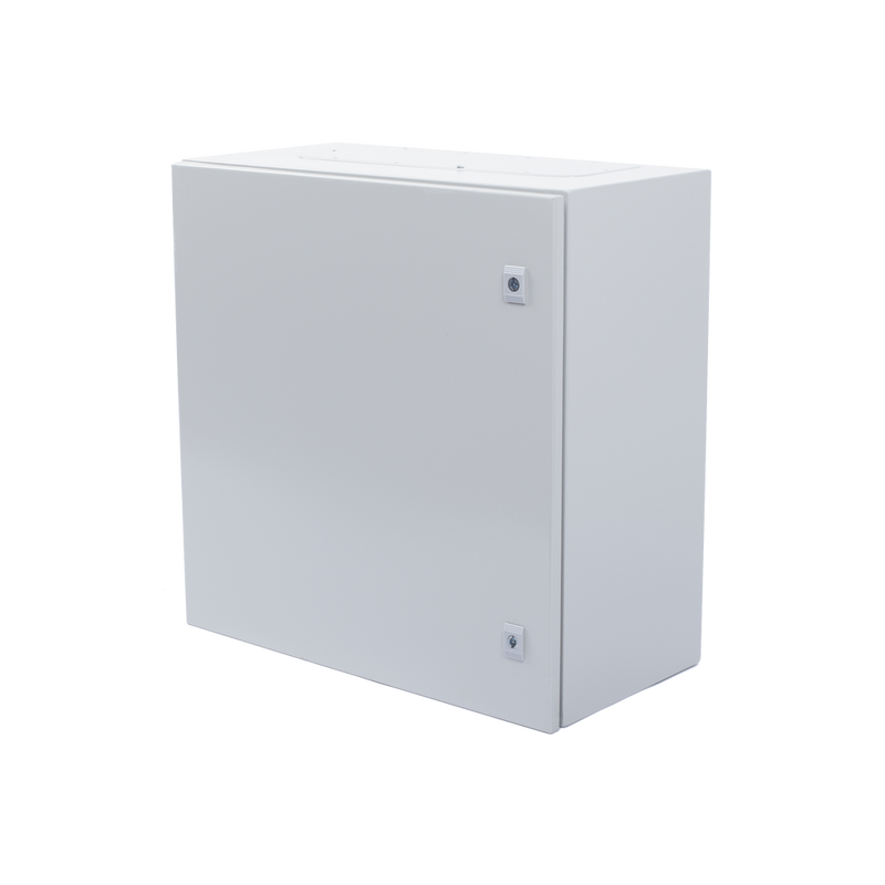 Gabinete de Acero IP66 Uso en Intemperie (600 x 600 x 300 mm) con Placa Trasera Interior y Compuerta Inferior Atornillable (Incluye Chapa y Llave) PST-6060-30A - SILYMX