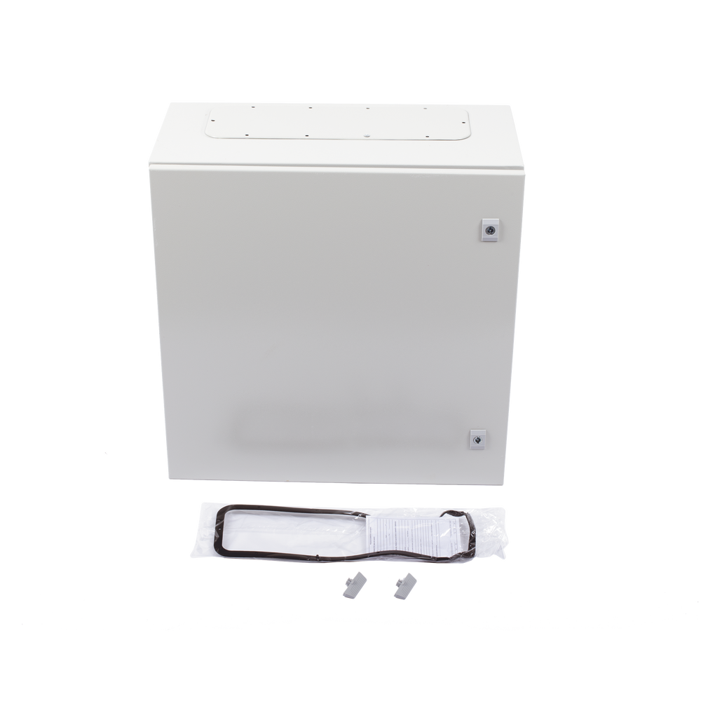 Gabinete de Acero IP66 Uso en Intemperie (600 x 600 x 300 mm) con Placa Trasera Interior y Compuerta Inferior Atornillable (Incluye Chapa y Llave) PST-6060-30A - SILYMX