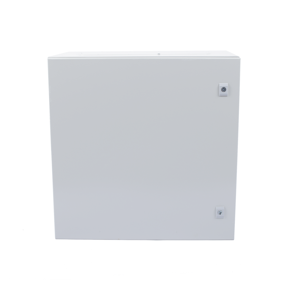 Gabinete de Acero IP66 Uso en Intemperie (600 x 600 x 300 mm) con Placa Trasera Interior y Compuerta Inferior Atornillable (Incluye Chapa y Llave) PST-6060-30A - SILYMX