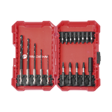 Juego de 18 Puntas y Brocas para Taladro con Entrada Hexagonal de 1/4" Incluye Estuche PST-C010-02 - SILYMX