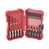 Juego de 18 Puntas y Brocas para Taladro con Entrada Hexagonal de 1/4" Incluye Estuche PST-C010-02 - SILYMX