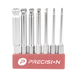 Juego de 7 Puntas Hexagonales Allen Milimétricas con Cabeza Redonda para Destornillador de entrada Hexagonal de 1/4" PST-C01-004 - SILYMX
