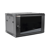 Gabinete PRECISION Con Puerta de Cristal Templado de 19in 6UR 450mm de Profundidad Color Negro - SILYMX