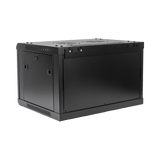 Gabinete PRECISION Con Puerta de Cristal Templado de 19in 6UR 450mm de Profundidad Color Negro - SILYMX