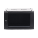 Gabinete PRECISION Con Puerta de Cristal Templado de 19in 6UR 450mm de Profundidad Color Negro - SILYMX