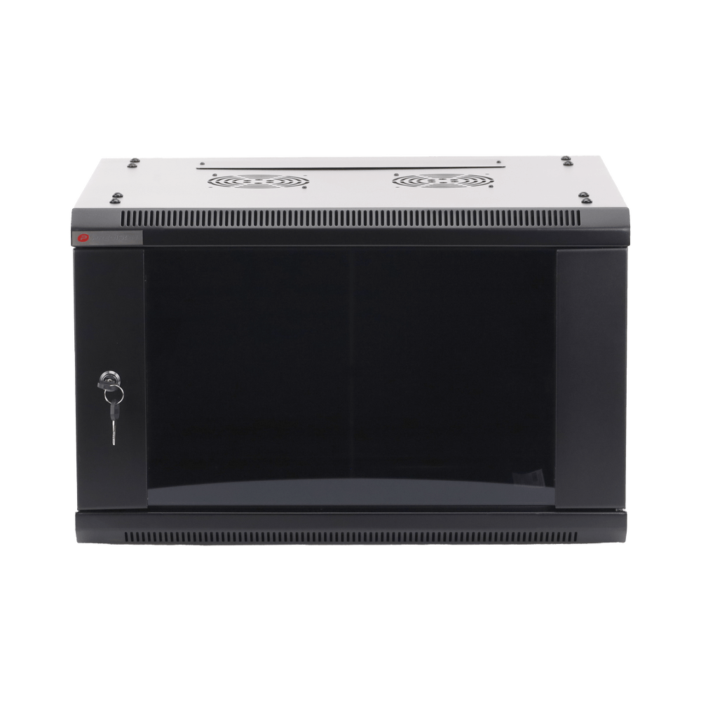 Gabinete PRECISION Con Puerta de Cristal Templado de 19in 6UR 450mm de Profundidad Color Negro - SILYMX