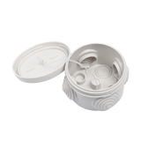 Caja Derivación-Conexión de Plástico Circular con 4 Glándulas de Goma (7 diámetro X 4.8 alto cm) - SILYMX