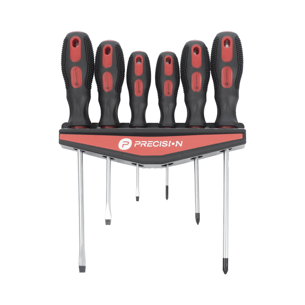 HerramientasPRECISIONPST-H020-07Juego de 6 desarmadores CrV con organizador y Mango Bicolor PST - H020 - 07 - SILYMX