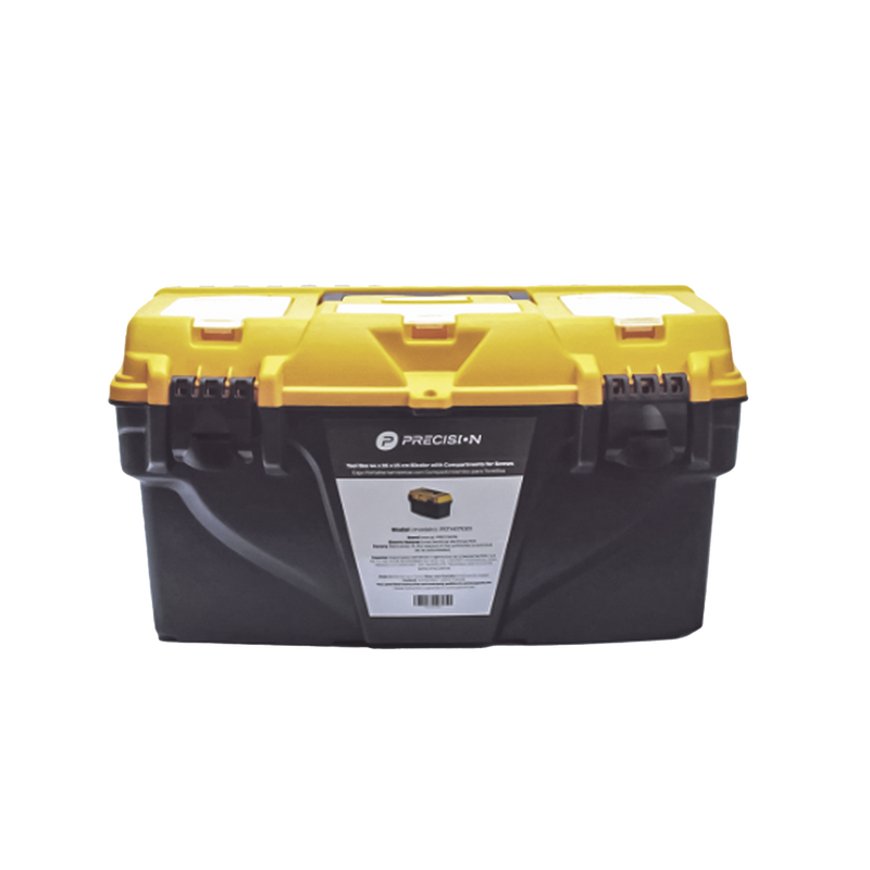 Caja Porta Herramientas 17" 44x26x23 cm Bicolor con Compartimientos para Tornillos PST-H070-01 - SILYMX