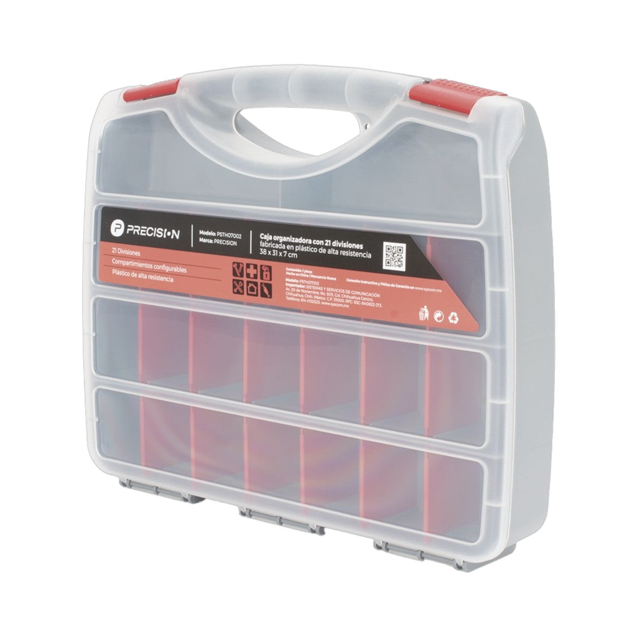 Caja Organizadora con 21 Divisiones Fabricada en Plástico de Alta Resistencia PST-H07-002 - SILYMX