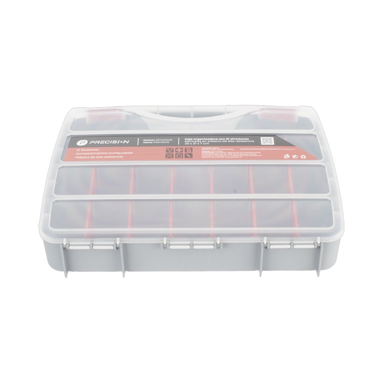 Caja Organizadora con 21 Divisiones Fabricada en Plástico de Alta Resistencia PST-H07-002 - SILYMX