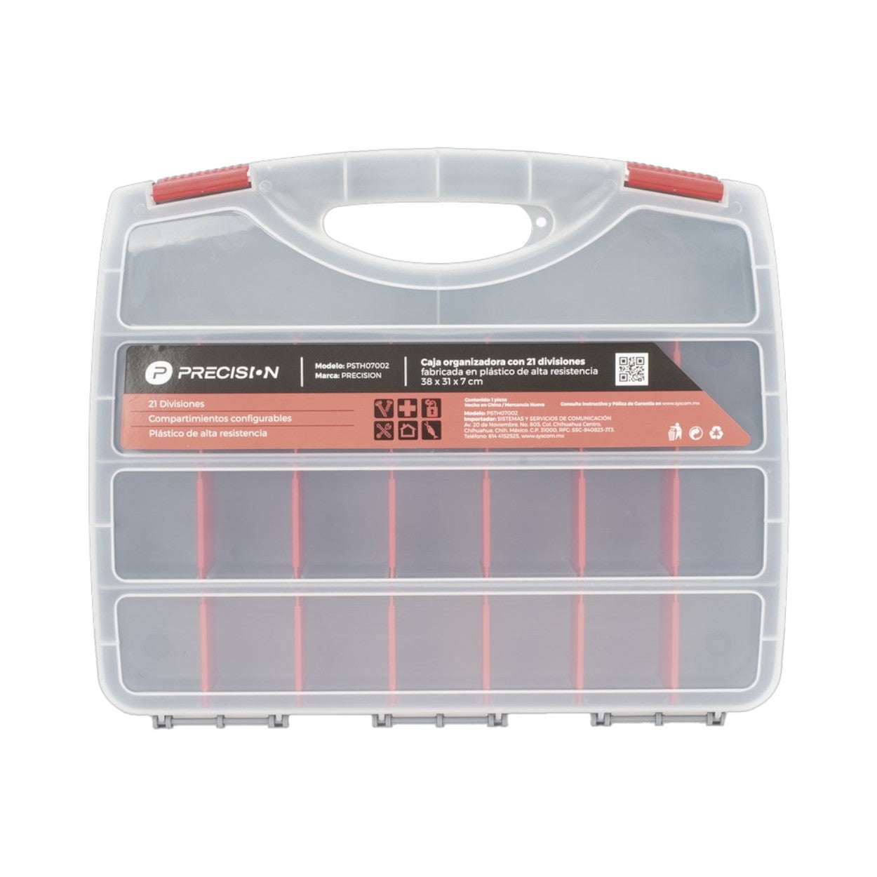 Caja Organizadora con 21 Divisiones Fabricada en Plástico de Alta Resistencia PST-H07-002 - SILYMX
