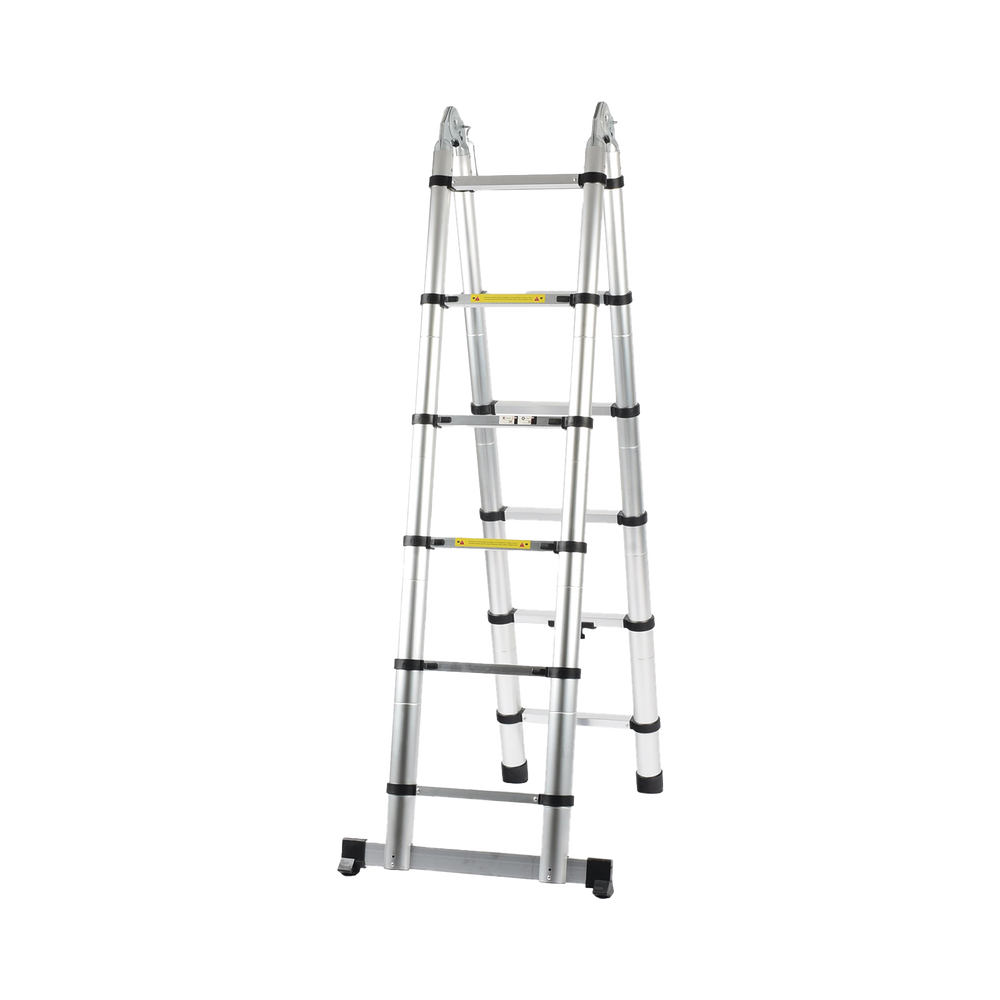 Escalera Telescópica de Aluminio Tipo Tijera de 1.9 + 1.9 Metros de Altura PST-H10-002 - SILYMX