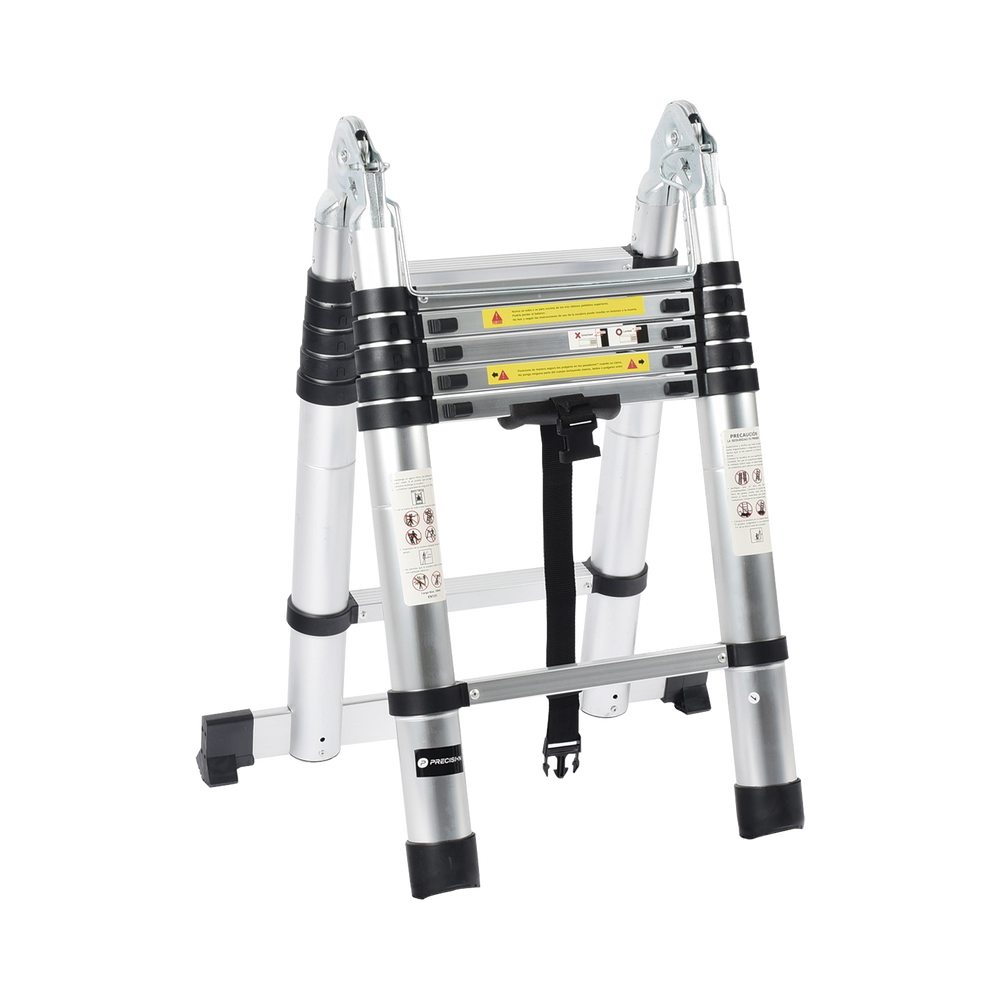 Escalera Telescópica de Aluminio Tipo Tijera de 1.9 + 1.9 Metros de Altura PST-H10-002 - SILYMX