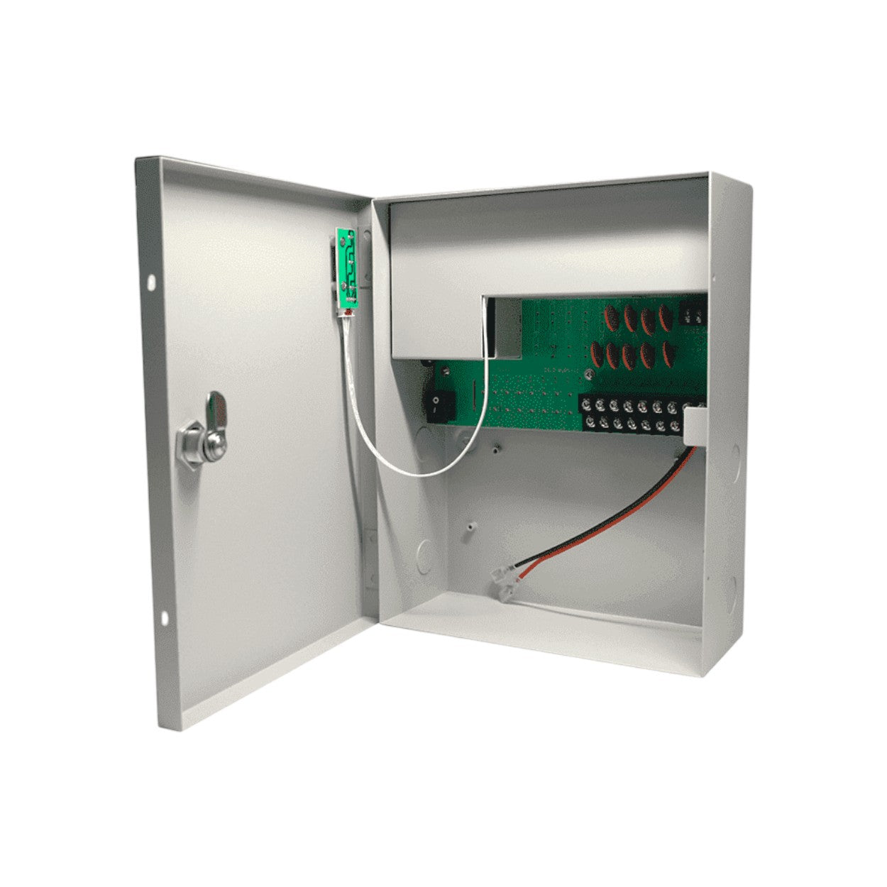 Fuente de Poder de 12 vcd 10 Amperes Para 9 Camaras Compatible con Bateria de Respaldo 1.1 Amper por Canal Protección Sobrecargas UL PSU1210-D9B - SILYMX