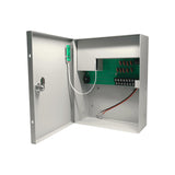 Fuente de Poder de 12 vcd 10 Amperes Para 9 Camaras Compatible con Bateria de Respaldo 1.1 Amper por Canal Protección Sobrecargas UL PSU1210-D9B - SILYMX