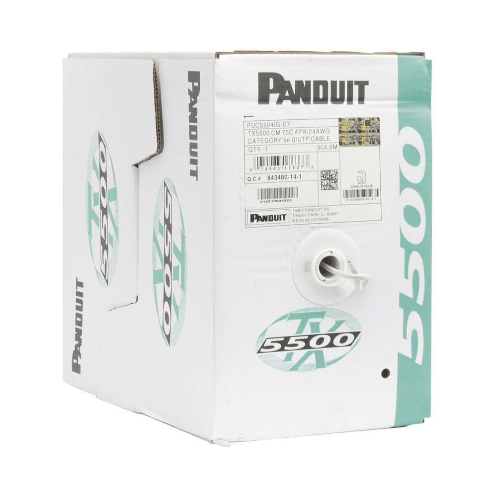 Bobina De Cable Utp 305 M. De Cobre Pannet Gris Categoría 5E (24 Awg) Pvc (Cm) De 4 Pares - SILYMX