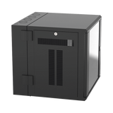 Gabinete PanZone de Montaje en Pared de 19in Puerta con Ventana de Seguridad 12 UR 635mm de Profundidad Color Negro PZWMC12W - SILYMX