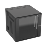 Gabinete PanZone de Montaje en Pared de 19in Puerta con Ventana de Seguridad 12 UR 635mm de Profundidad Color Negro PZWMC12W - SILYMX