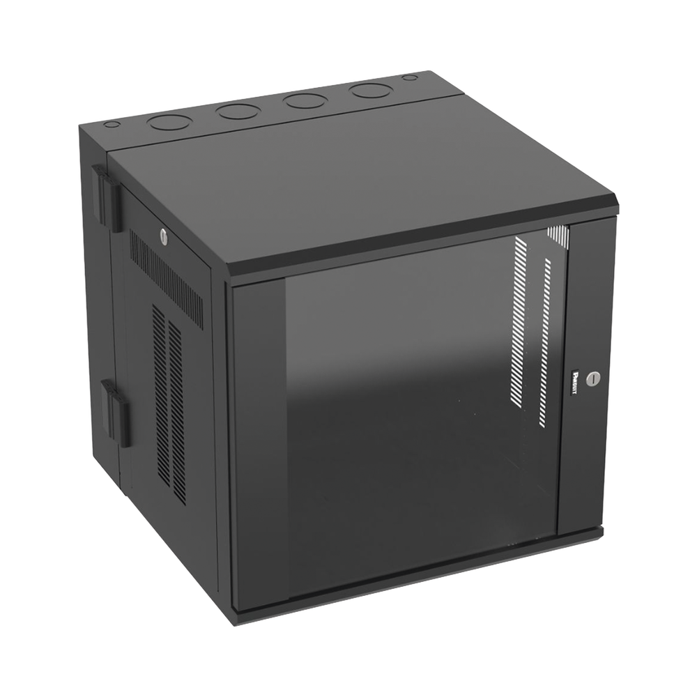 Gabinete PanZone de Montaje en Pared de 19in Puerta con Ventana de Seguridad 12 UR 635mm de Profundidad Color Negro PZWMC12W - SILYMX