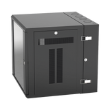 Gabinete PanZone de Montaje en Pared de 19in Puerta con Ventana de Seguridad 12 UR 635mm de Profundidad Color Negro PZWMC12W - SILYMX