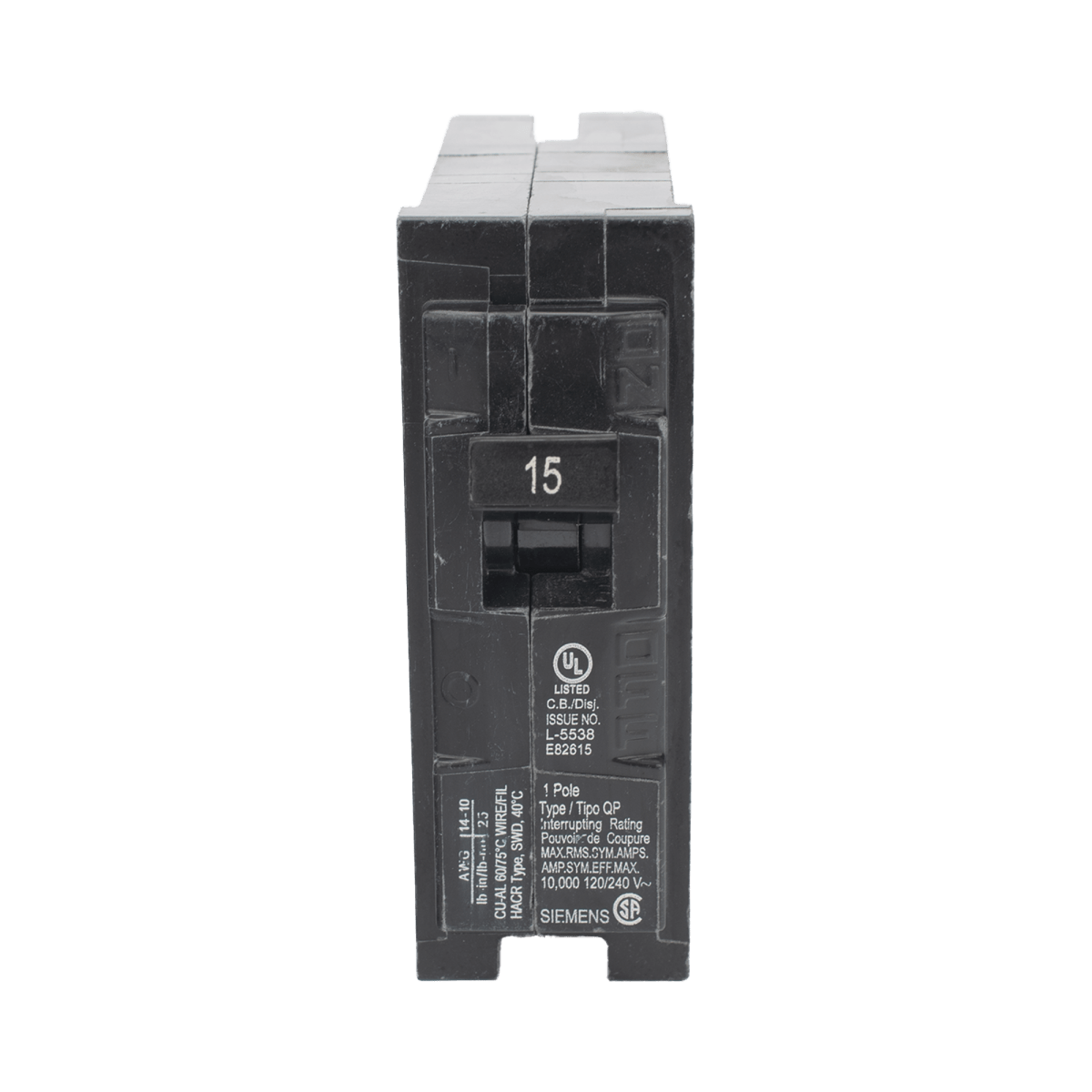 Centros de Carga e InterruptoresSIEMENSQ115SInterruptor automático ITM Termomagnético enchufable tipo QP 1 polo 15 amp - SILYMX