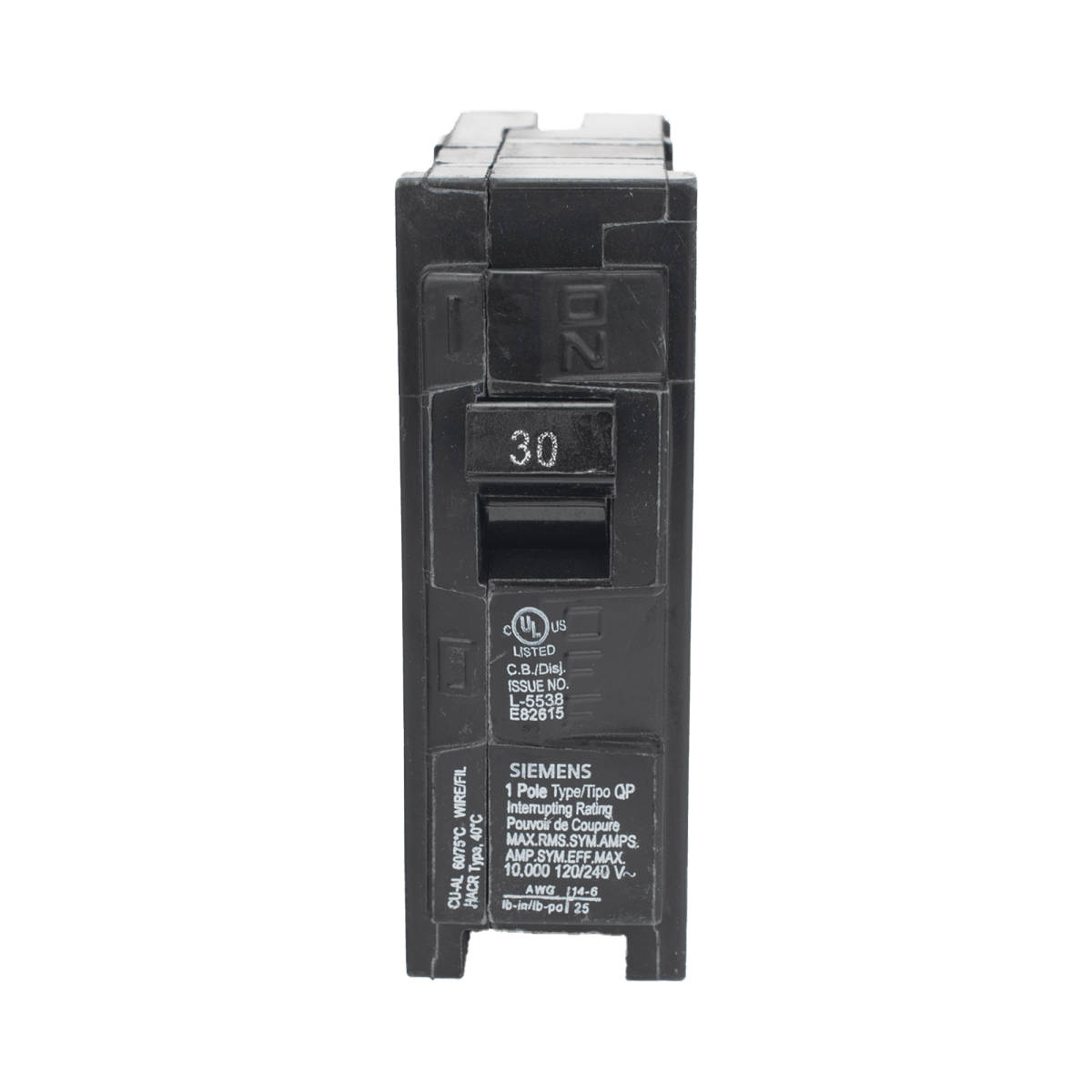 Centros de Carga e InterruptoresSIEMENSQ130Interruptor automático ITM Termomagnético enchufable tipo QP 1 polos 30 amp - SILYMX