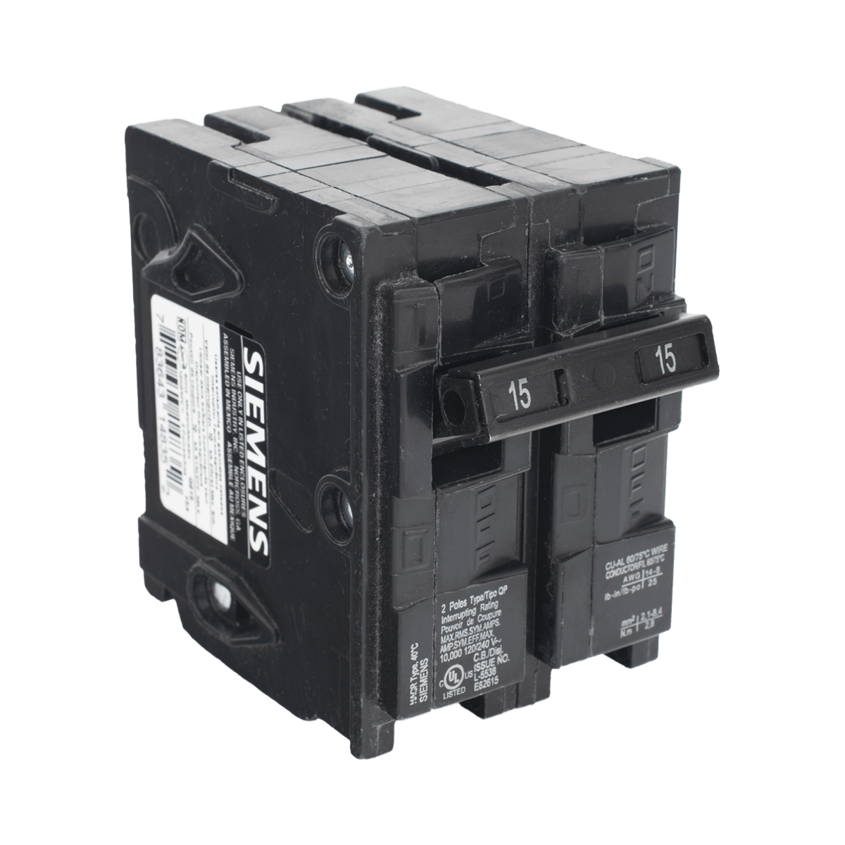 Centros de Carga e InterruptoresSIEMENSQ215Interruptor automático ITM Termomagnético enchufable tipo QP 2 polos 15 amp - SILYMX