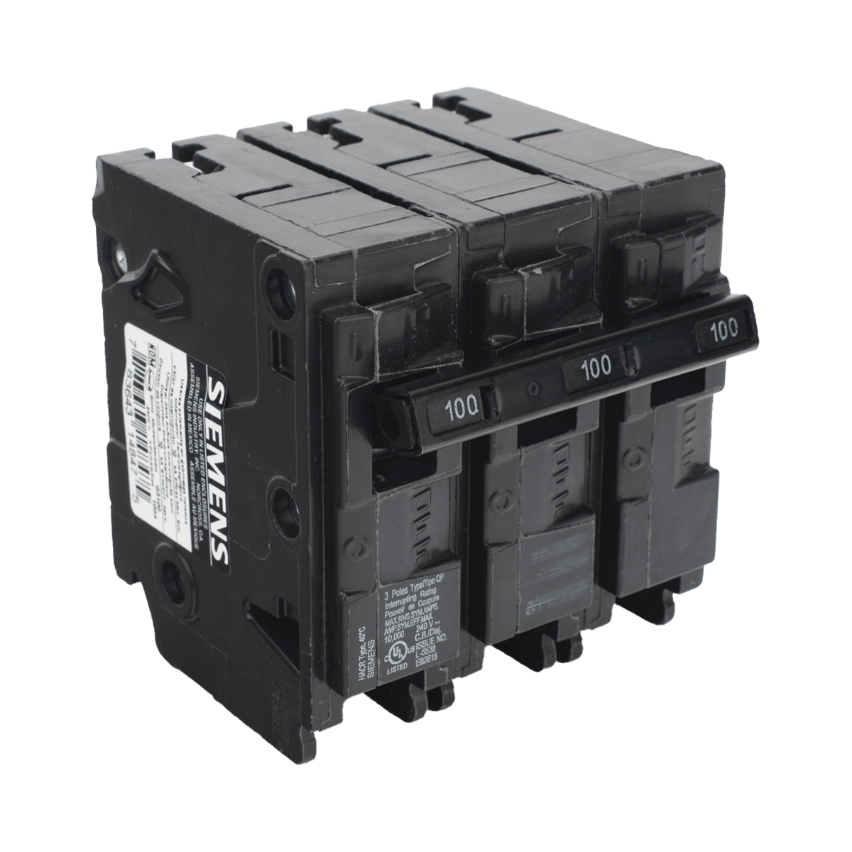 Centros de Carga e InterruptoresSIEMENSQ3100Interruptor automático ITM Termomagnético enchufable tipo QP 3 polos 100 amp - SILYMX