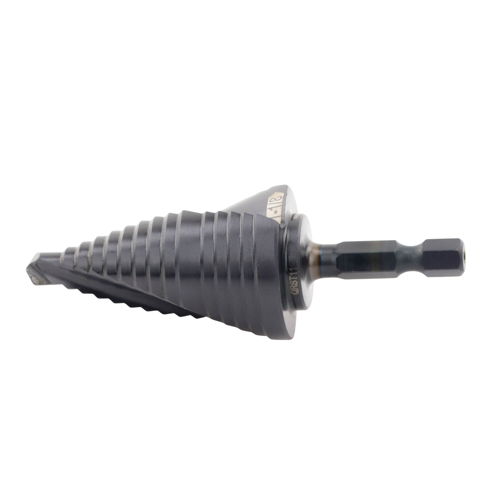 Broca Escalonada 12 en 1 de Liberación Rápida Acanaladura en Espiral produce Agujeros de 2-3 cm e Intermedios 10x más Durable QRST11 - SILYMX