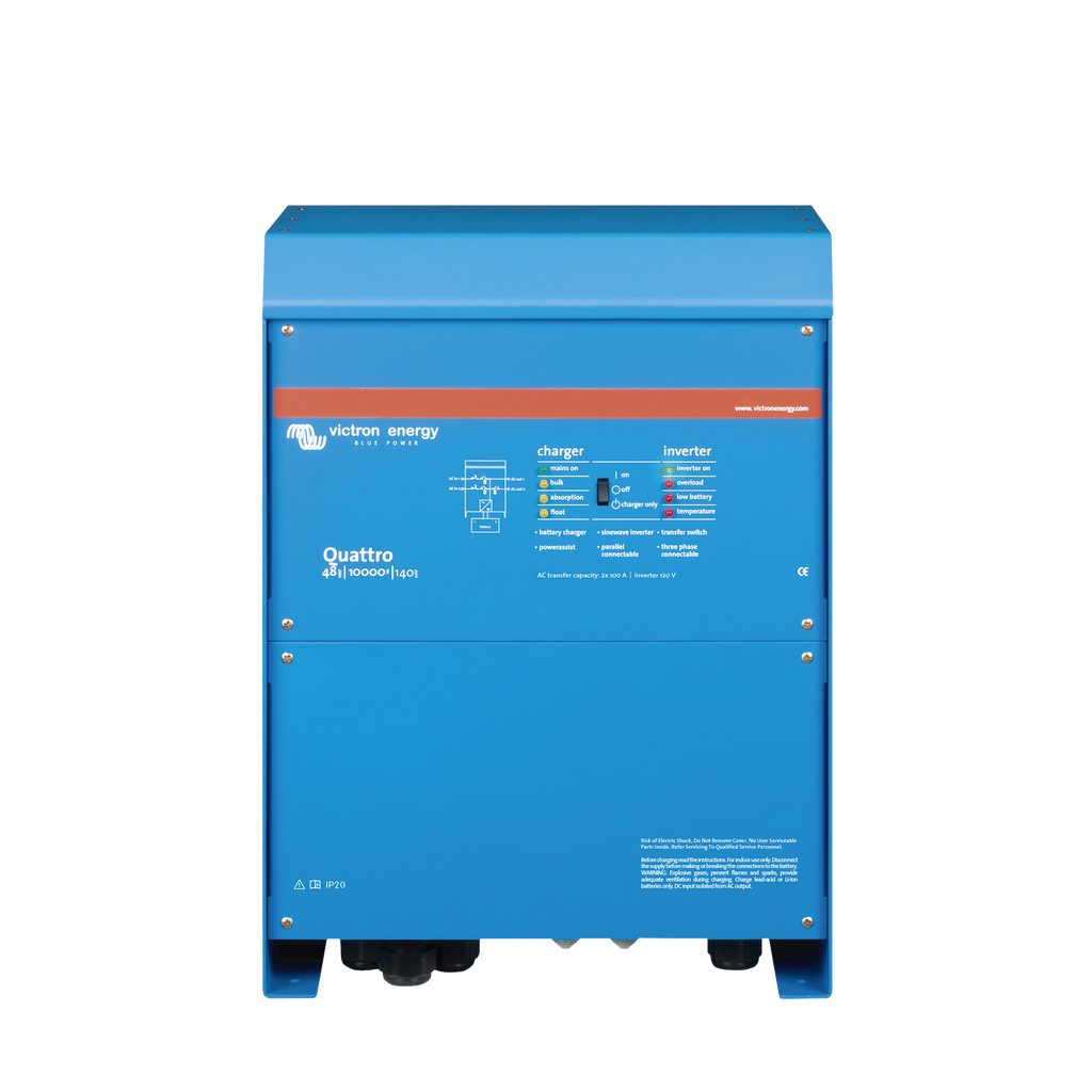 Quattro 48/10000/140-100/100 / Inversor Cargador de Onda Pura / Entrada 48 Vcc / Salida 8000 W 120 Vca  60 Hz - SILYMX