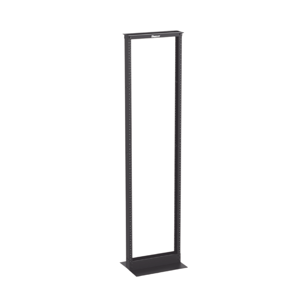 Rack De Dos Postes Panduit Estándar De 19 In Rieles Numerados Y Roscados #12-24 Fabricado En Aluminio 45 Unidades De Rack Color Negro R2PS - SILYMX