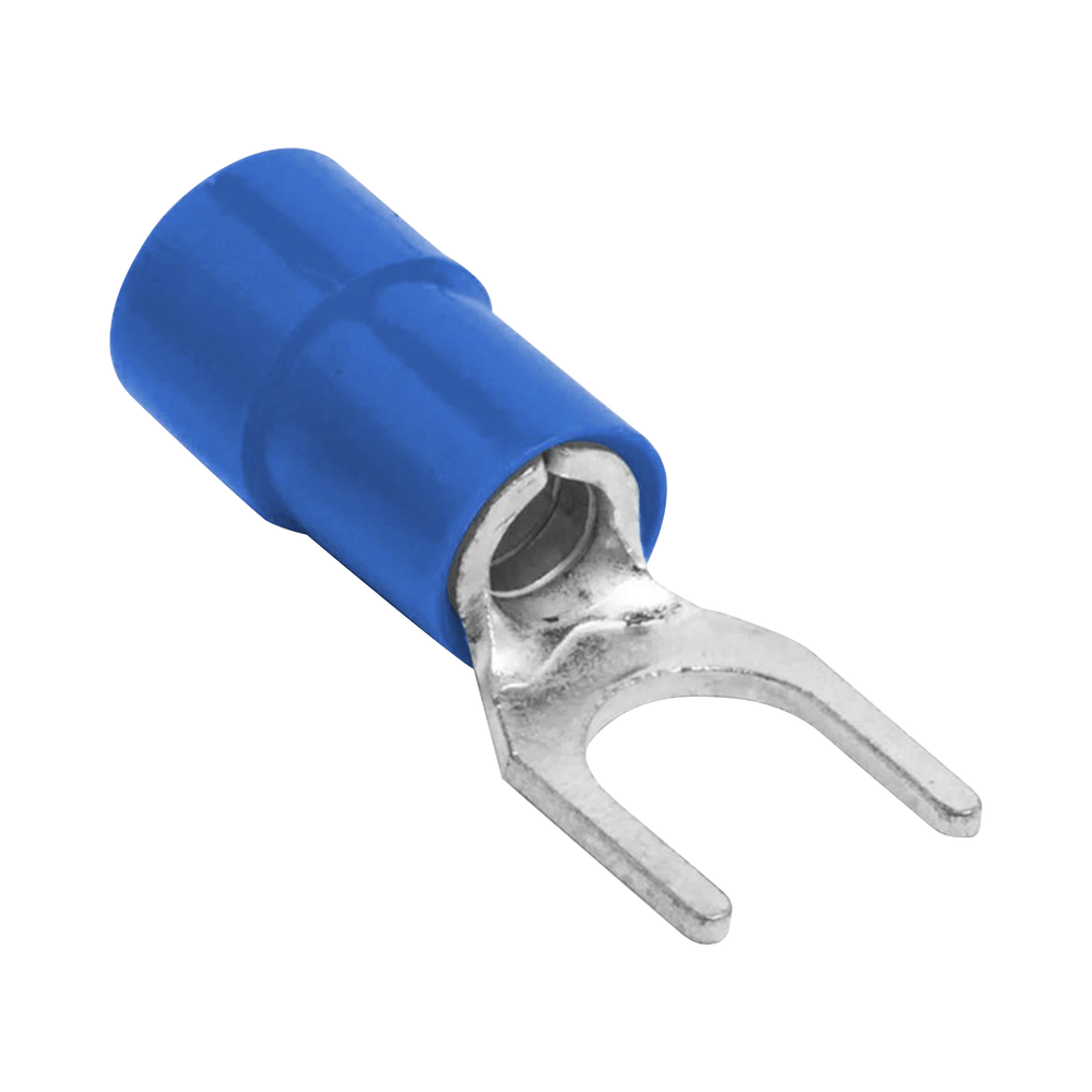 Terminal tipo horquilla espada aislada 18 - 14 AWG Azúl Paquete de 25 piezas RB1157 - SILYMX