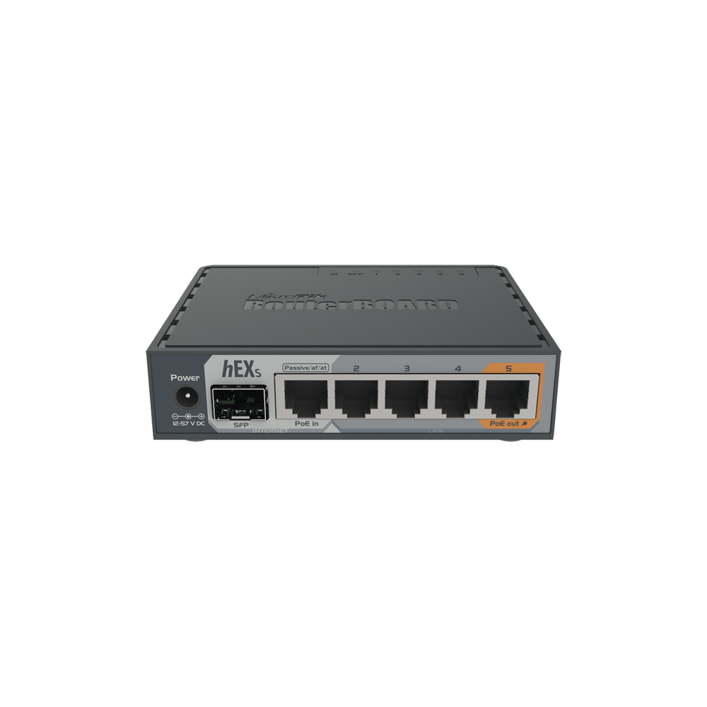 Router Dual Core 5 puertos Gigabit 1 Puerto SFP PoE in PoE Out hEX S RB760iGS - SILYMX