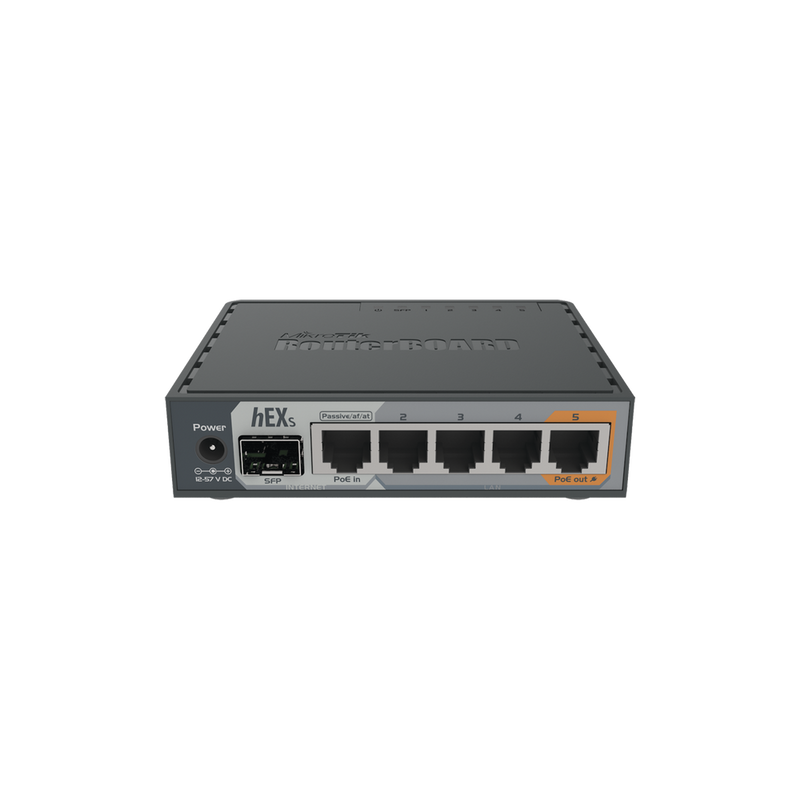Router Dual Core 5 puertos Gigabit 1 Puerto SFP PoE in PoE Out hEX S RB760iGS - SILYMX
