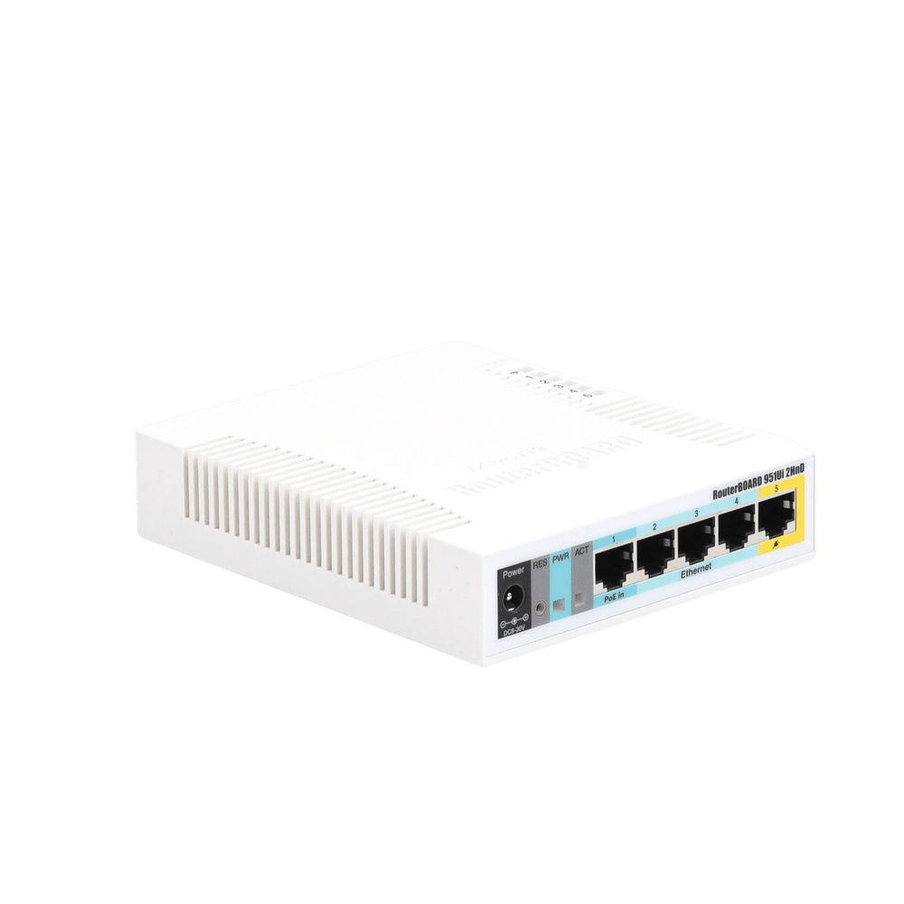 Router WiFi 2.4GHz 802.11n 5 Puertos Fast Ethernet USB 2.0 1W MikroTik ...