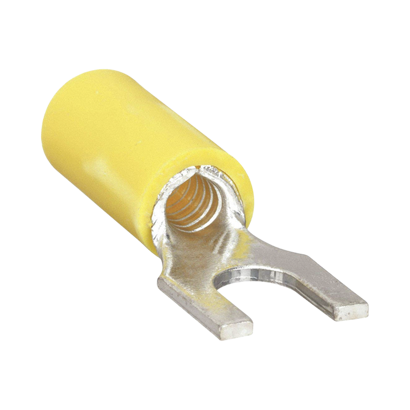 Terminal tipo horquilla espada aislada 12 - 10 AWG Amarillo Paquete de 25 piezas RC1157-100 - SILYMX