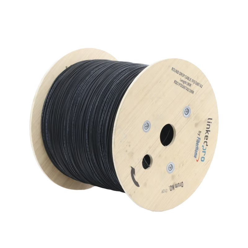 Carrete de 2 km de Fibra Óptica Aérea Tipo Drop Redonda (Figura 0) G.657A2 Monomodo 1 hilo forro de 3 mm RDC1FOG657A2/2KM - SILYMX