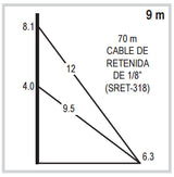 Kit con Mástil Telescópico de 9 m con Accesorios de Instalación (No incluye retenida) KIT-SLM-9 - SILYMX