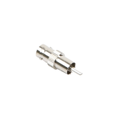 Adaptador de BNC Hembra a RCA Macho en 50 Ohm para Fono, uso en Aplicaciones de Audio-Video, Níquel Plata Delrin RF INDUSTRIES RFB-1140 - SILYMX
