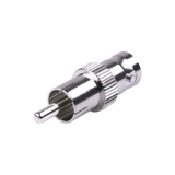 Adaptador de BNC Hembra a RCA Macho en 50 Ohm para Fono, uso en Aplicaciones de Audio-Video, Níquel Plata Delrin RF INDUSTRIES RFB-1140 - SILYMX