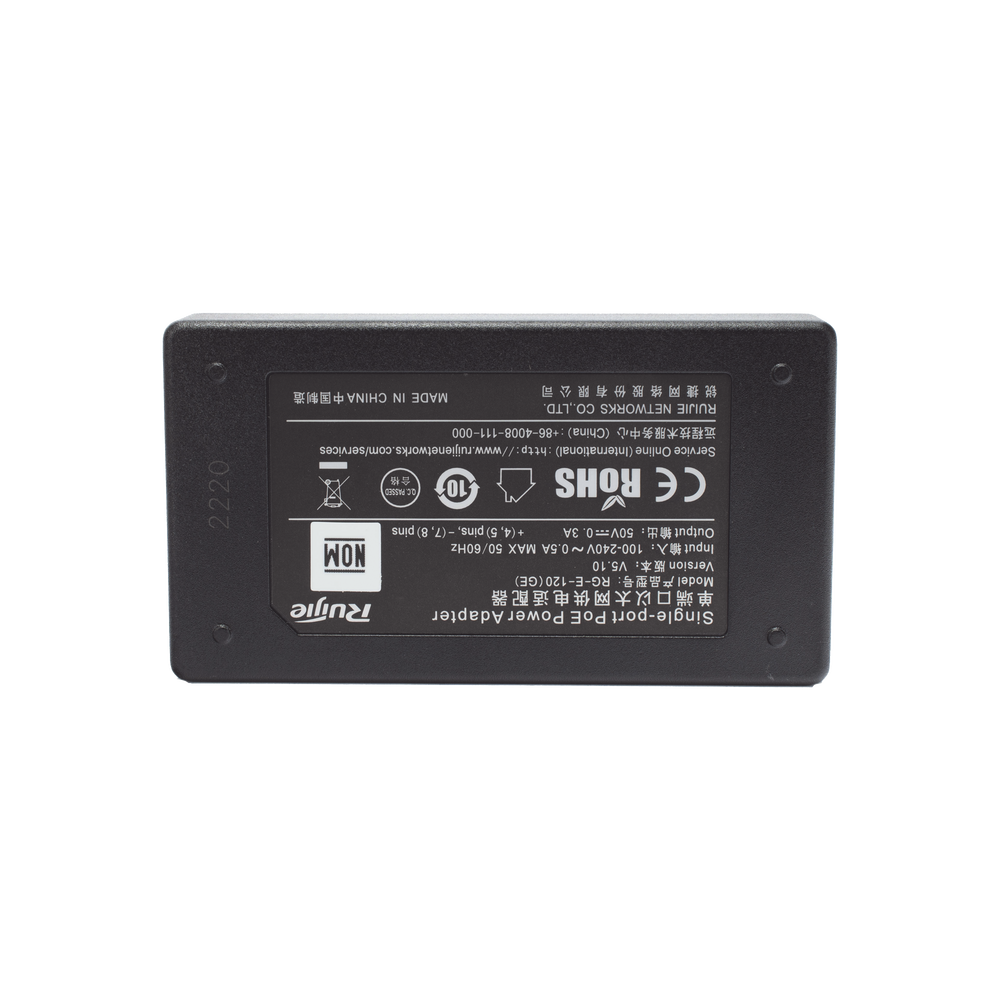Inyector PoE estándar 802.3af Gigabit 50 V - 0.3 A - 15 W RG-E-120(GE) - SILYMX
