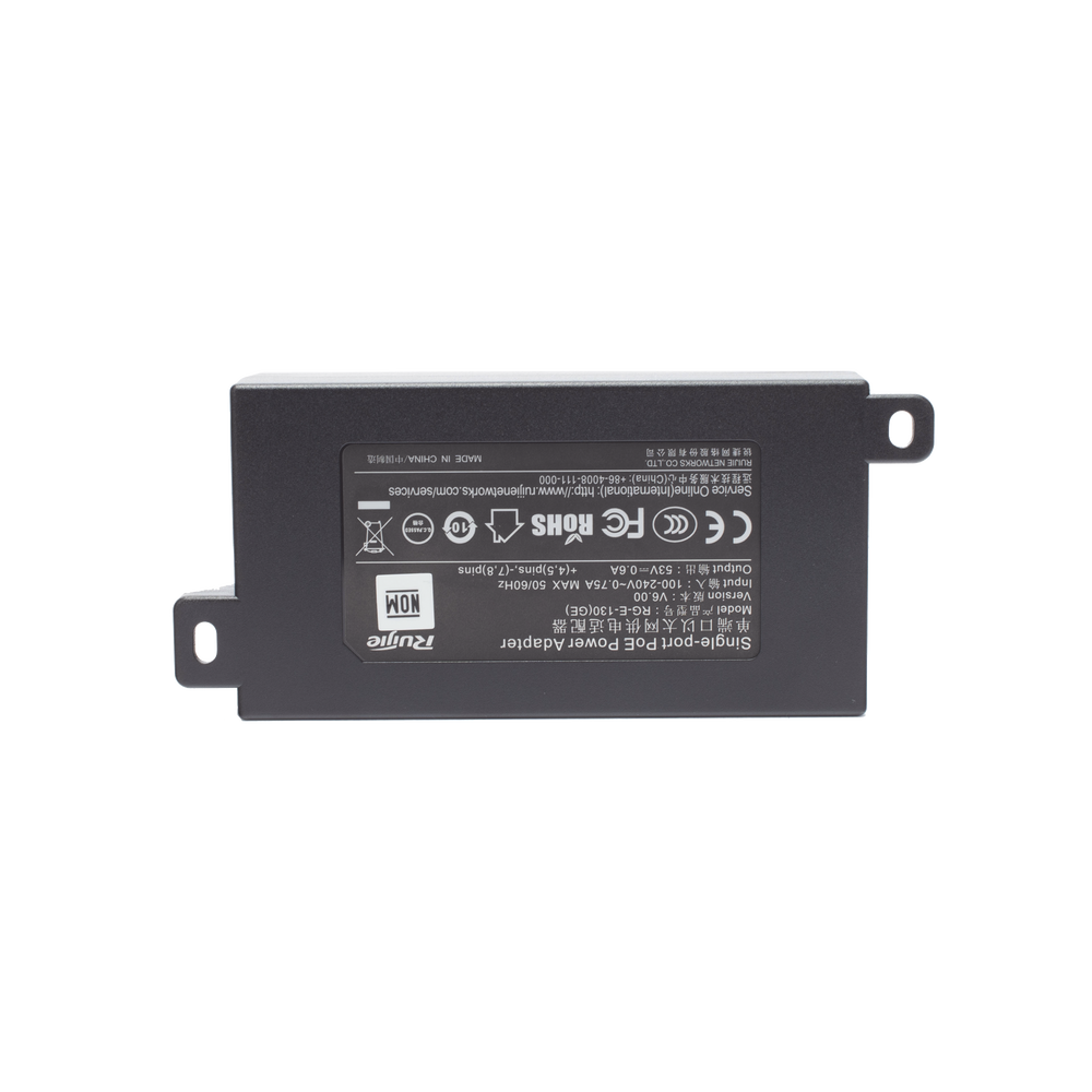 Inyector PoE estándar 802.3at Gigabit (53 V - 0.6 A - 30w) RG-E-130(GE) RUIJIE - SILYMX
